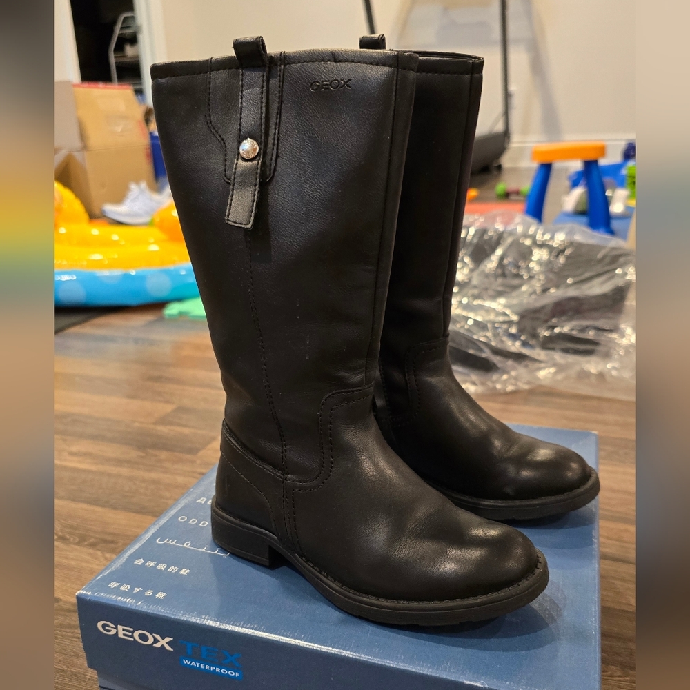 Geox Black Winter Boots with Durable Rubber Sole
